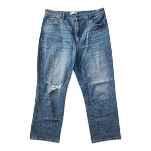 LOFT Straight Leg Distressed Blue Jeans